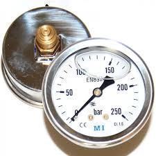 Manómetro horizontal de glicerina medidor de presión de aceite de 0-250 bares - Imagen 2