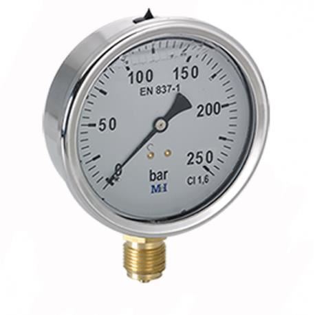 Manómetro vertical de glicerina medidor de presión de aceite de 0-250 bares - Imagen 2